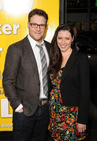 Seth Rogen and Lauren Miller at the California premiere of "Paul."