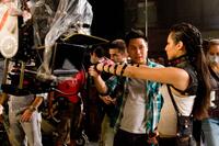 Director Jon M. Chu and Marie "Pandora" Medina on the set of "Step Up 3."