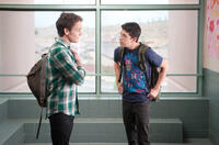 Anton Yelchin as Charley Brewster and Christopher Mintz-Plasse as Evil Ed in "Fright Night."