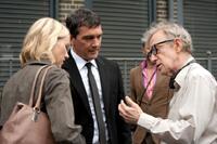 Naomi Watts, Antonio Banderas and Woody Allen on the set of "You Will Meet a Tall Dark Stranger."