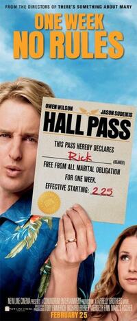 Poster art featuring Owne Wilson and Jenna Fischer for "Hall Pass."
