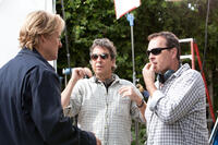 Owen Wilson, Writer/director/producer Bobby Farrelly and Writer/director/producer Peter Farrelly on the set of "Hall Pass."
