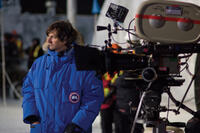 Director Matthijs van Heijningen Jr. on the set of "The Thing."
