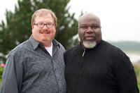 Producers Curtis Wallace and TD Jakes on the set of "Jumping the Broom."