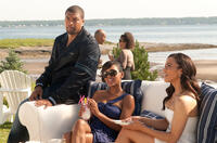 DeRay Davis as Malcolm, Meagan Good as Blythe and Paula Patton as Sabrina in "Jumping the Broom."