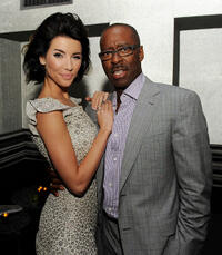 Jacqueline MacInnes-Wood and Courtney Vance at the California premiere of "Final Destination 5."