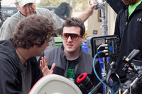 Director Todd Lincoln on the set of "The Apparition."