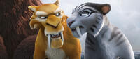 Diego voice by Denis Leary and Shira voice by Jennifer Lopez in "Ice Age: Continental Drift."