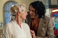 Helen Mirren as Hobson and Russell Brand as Arthur in "Arthur."