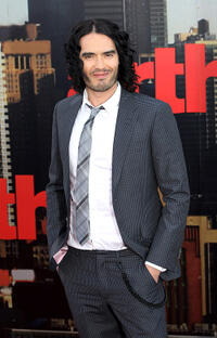 Russell Brand at the London premiere of "Arthur."