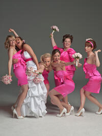 Kristen Wiig, Maya Rudolph, Wendi McLendon-Covey, Rose Byrne, Melissa McCarthy and Ellie Kemper in "Bridesmaids."