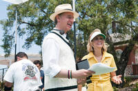Director, executive producer Paul Feig and Kristen Wiig on the set of "Bridesmaids."