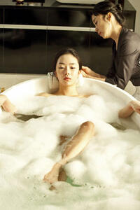 Seo Woo as Hae-Ra and Jeon Do-Youn as Eun-Yi in "The Housemaid." 