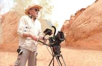 Director Danny Boyle on the set of "127 Hours."