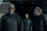Morgan Freeman and Nikolaj Coster-Waldau in "Oblivion."