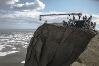 On the set of "Oblivion."