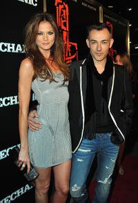 Taber Schroeder and Mini Anden at the California premiere of "The Mechanic."