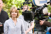 Jodie Foster on the set of "The Beaver."