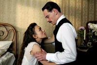 Keira Knightley as Sabina Spielrein and Michael Fassbender as Carl Jung in "A Dangerous Method"