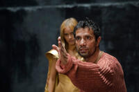 Isabel Lucas and director Tarsem Singh on the set of "Immortals."