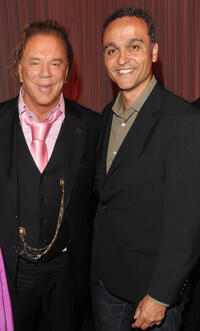 Mickey Rourke and Guest at the world premiere of "Immortals" in California.
