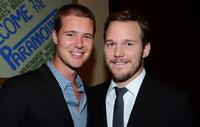 Reed Thompson and Chris Pratt at the California premiere of "Moneyball."