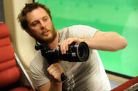 Director Duncan Jones on the set of "Source Code."
