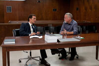 Matthew McConaughey and author Michael Connelly on the set of "The Lincoln Lawyer."