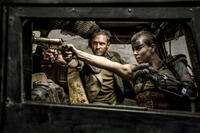 Tom Hardy as Max Rockatansky and Charlize Theron as Imperator Furiosa in "Mad Max: Fury Road."