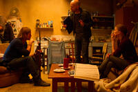 Brad Pitt, director Marc Forster and Mireille Enos on the set of "World War Z."