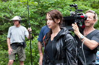 Jennifer Lawrence on the set of "The Hunger Games."