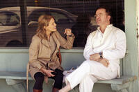Taylor Schilling and Michael O'Keefe on the set of "Atlas Shrugged."