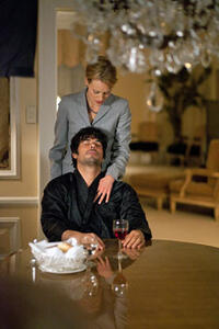 Jsu Garcia as Francisco D'Anconia and Taylor Schilling as Dagny Taggart in "Atlas Shrugged."