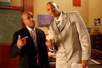 E. Raymond Brown and Micaal Stevens in "GhettoPhysics: Will the Real Pimps and Hos Please Stand Up?"