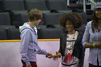 Justin Bieber with Jaden Smith in "Justin Bieber: Never Say Never 3D."