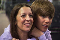Justin Bieber with mom Pattie Mallette in "Justin Bieber: Never Say Never."