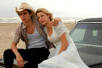 Max Minghella and Blake Lively in "Elvis & Anabelle"