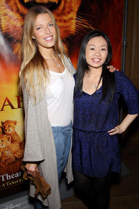 Veronica Varekova and Jewelry Designer Alex Woo at the New York premiere of "African Cats."