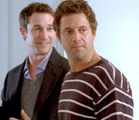 Noah Wyle and Christopher Rydell in "Queen of the Lot."
