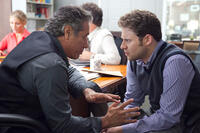 Edward James Olmos and Seth Rogen in "The Green Hornet."