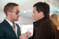 Ryan Gosling as Jacob Palmer and Steve Carell as Cal Weaver in "Crazy, Stupid, Love."