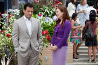 Steve Carell as Cal Weaver and Julianne Moore as Emily Weaver in "Crazy, Stupid, Love."