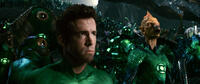 Ryan Reynolds as Green Lantern and Geoffrey Rush as Tomar-Re in "Green Lantern."