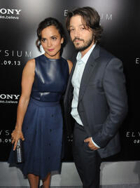 Alice Braga and Diego Luna at the California premiere of "Elysium."