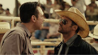 Kevin Durand as Ricky and Hugh Jackman as Charlie Kenton in "Real Steel."