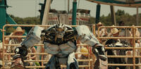Ambush and Hugh Jackman in "Real Steel."