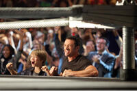 Dakota Goyo as Max and Hugh Jackman as Charlie Kenton in "Real Steel."