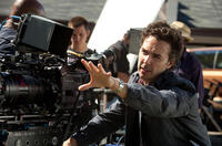 Director Shawn Levy on the set of "Real Steel."