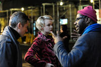James Badge Dale, Carey Mulligan and director Steve McQueen on the set of "Shame (2011)."