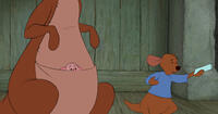 Kanga, Piglet and Roo in "Winnie The Pooh."